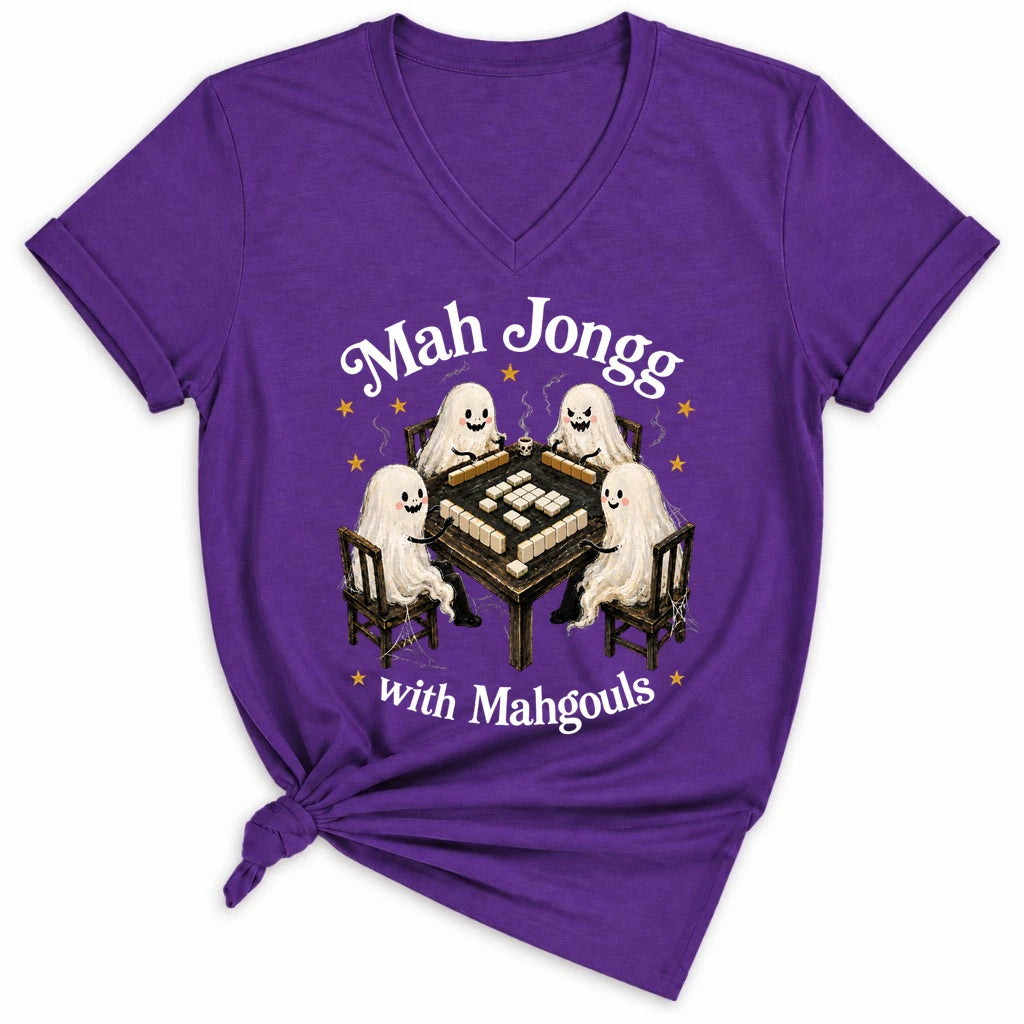 Mahjong with Mahgouls Lady V-neck