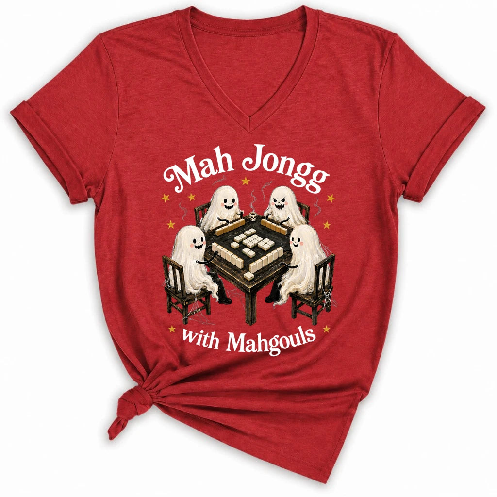 Mahjong with Mahgouls Lady V-neck