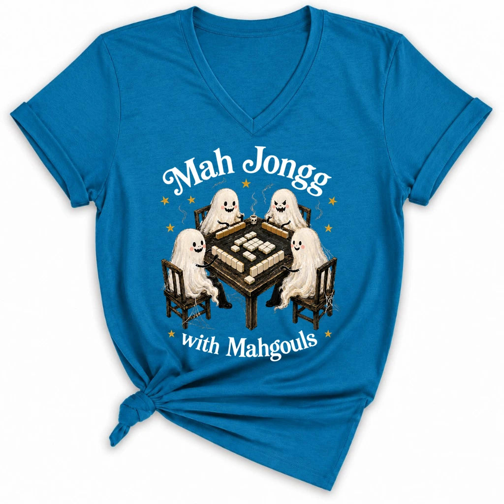 Mahjong with Mahgouls Lady V-neck