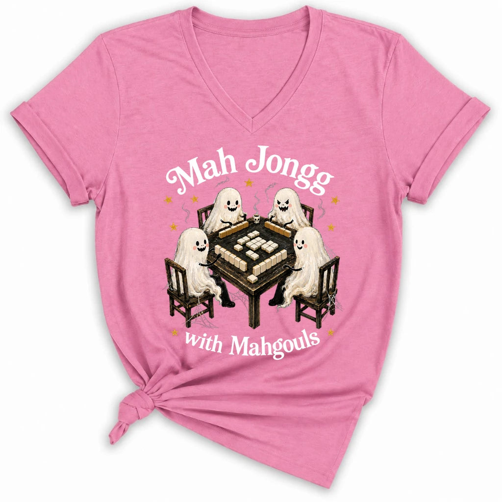 Mahjong with Mahgouls Lady V-neck