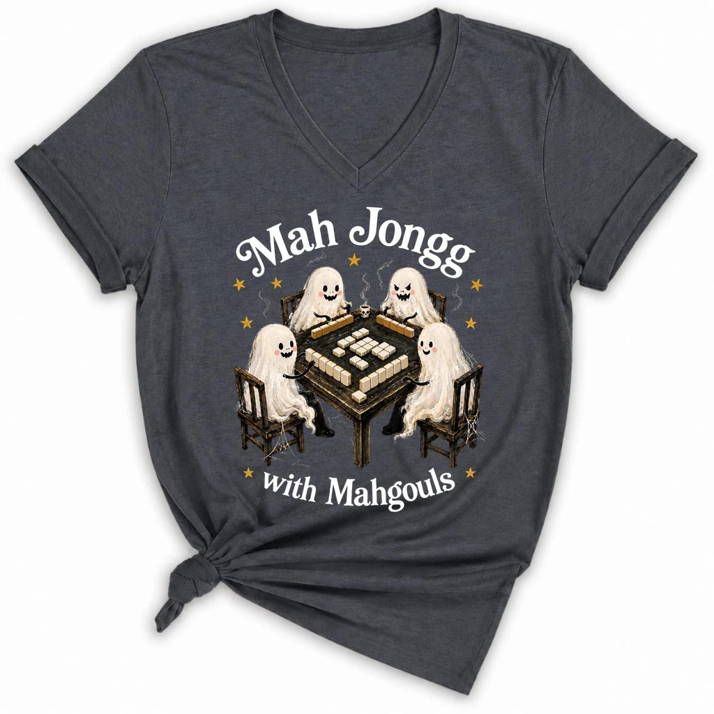 Mahjong with Mahgouls Lady V-neck