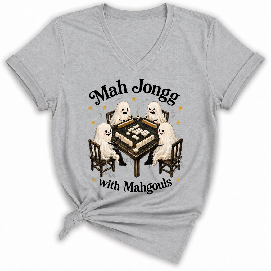 Mahjong with Mahgouls Lady V-neck