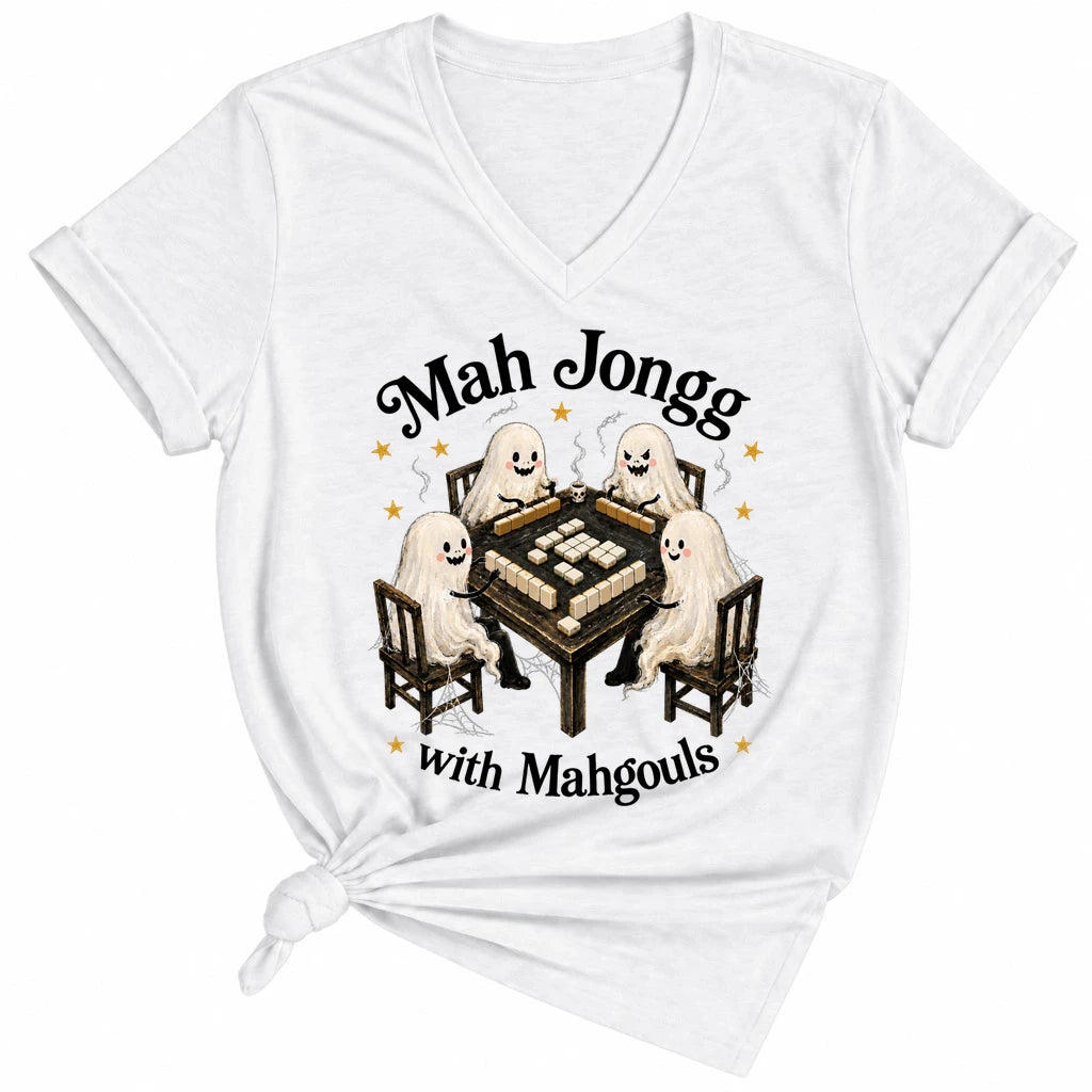 Mahjong with Mahgouls Lady V-neck
