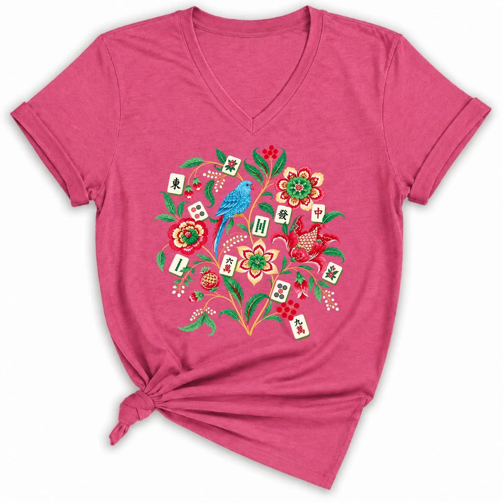 Otomi Mahjong Lady V-neck