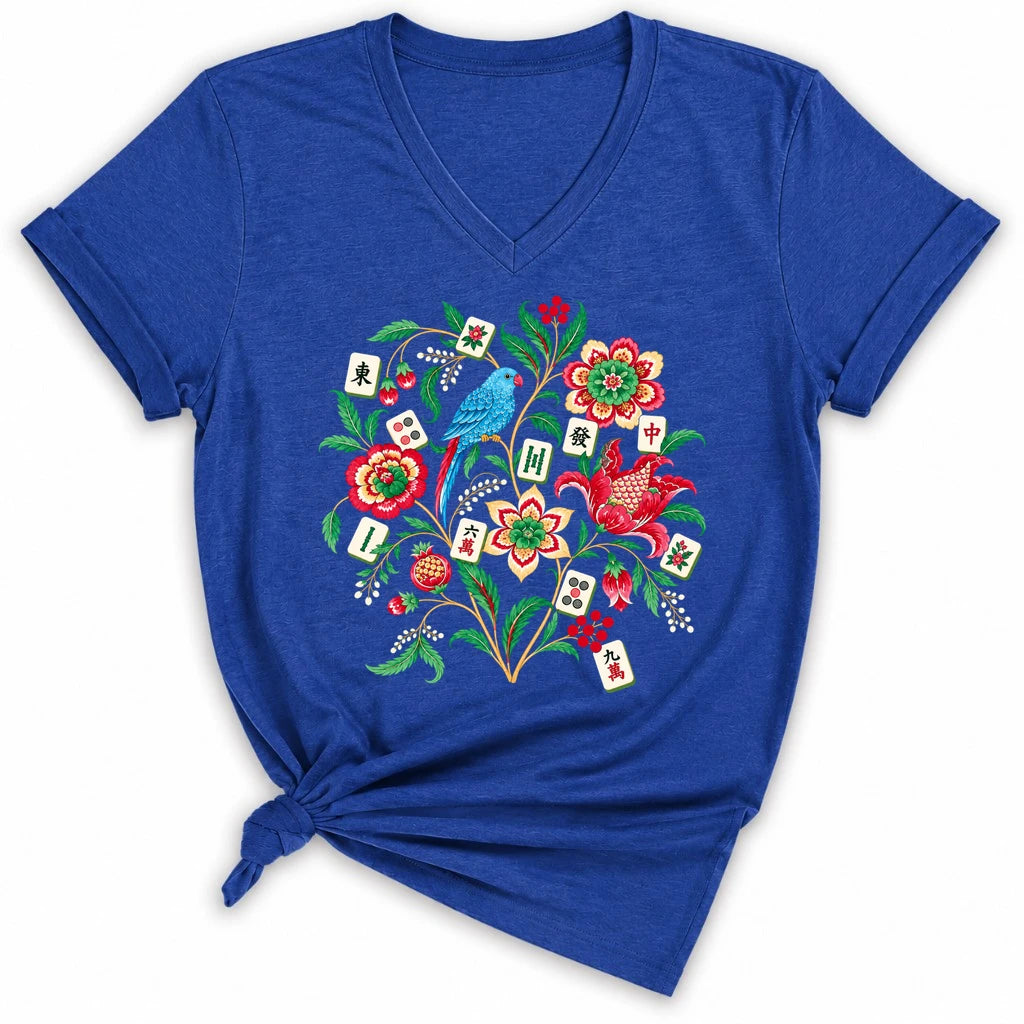 Otomi Mahjong Lady V-neck