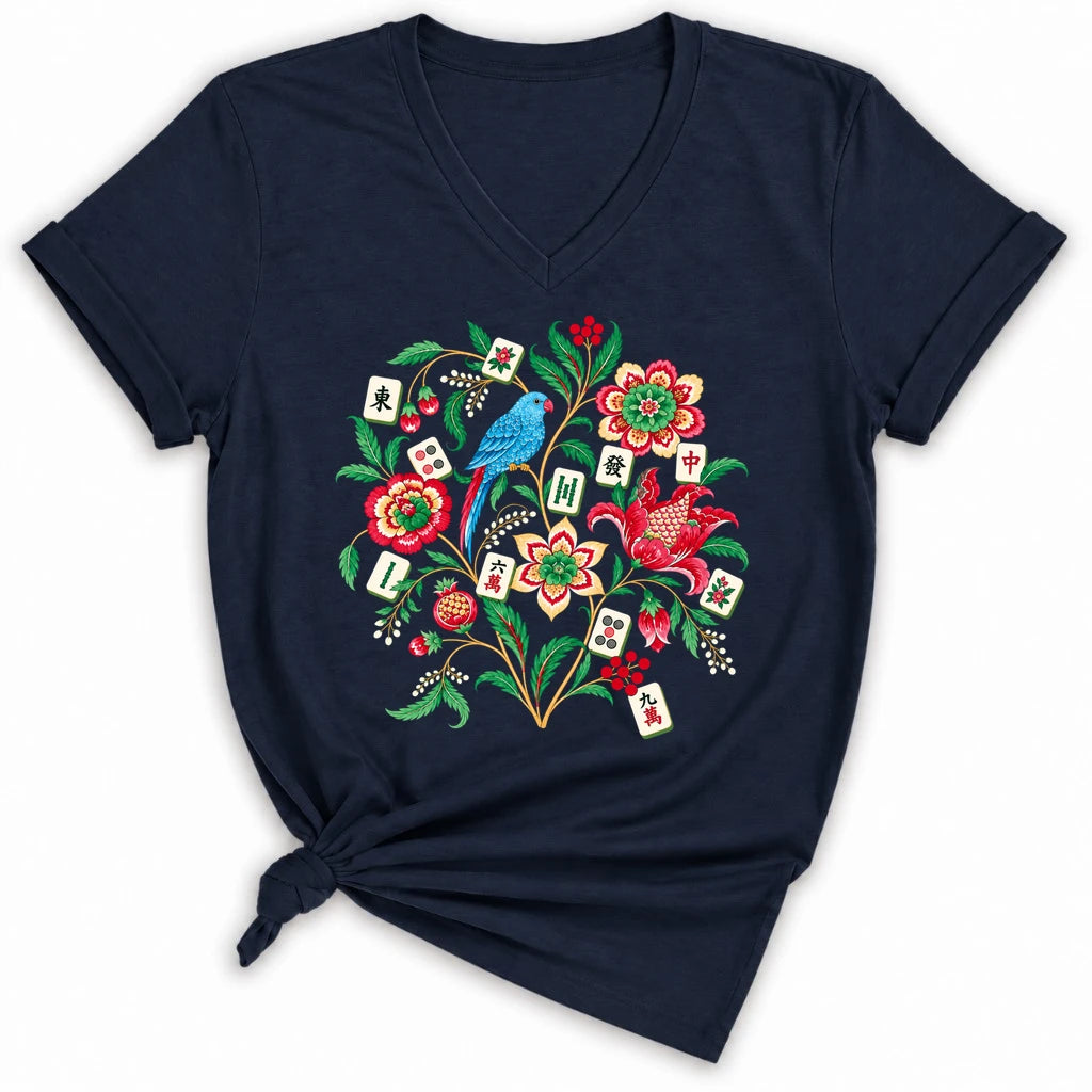 Otomi Mahjong Lady V-neck