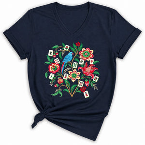 Otomi Mahjong Lady V-neck