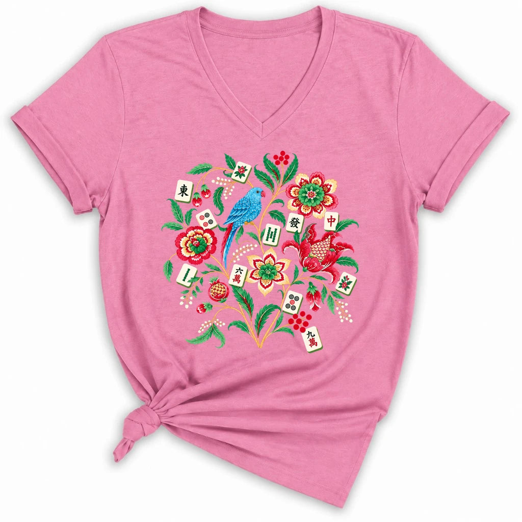 Otomi Mahjong Lady V-neck