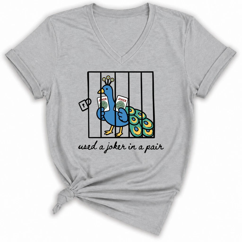 Used a Joker in a Pair Lady V-neck